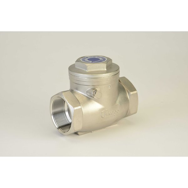 Chicago Valves And Controls 1-1/4", Stainless Steel 200 WOG Socket Weld Swing Check Valve 4266SW012